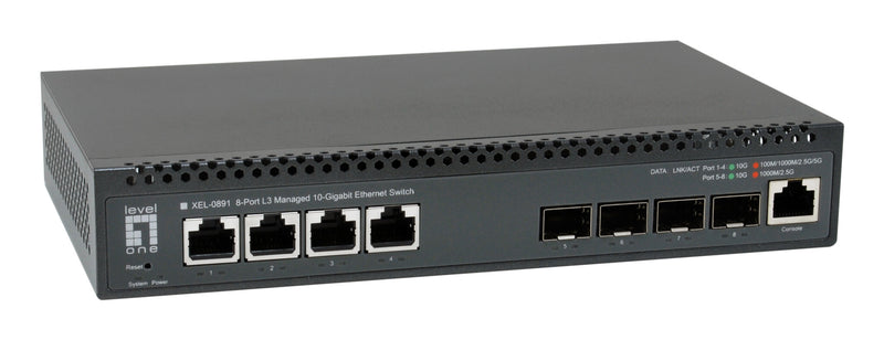 LevelOne XEL-0891 Administreret L3 10G Ethernet (100/1000/10000) Desktop Grå