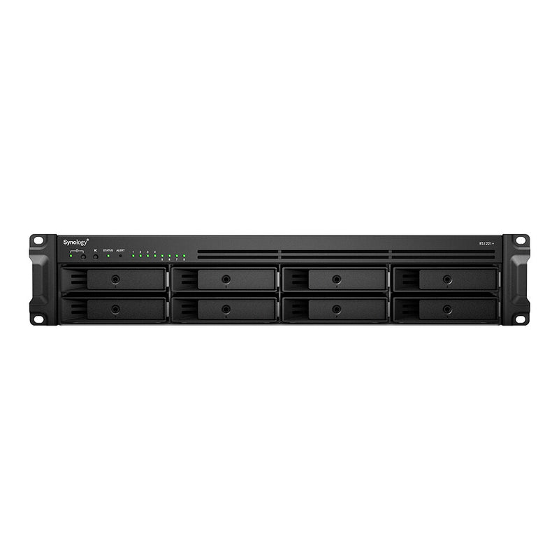 Synology RackStation RS1221+ NAS & lagringsserver Stativ (2U) Ryzen Embedded V1500B 4 GB DDR4 0 TB DiskStation Manager Sort