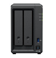 Synology DP320 NAS & lagringsserver Desktop R1600 8 GB 16 TB Sort