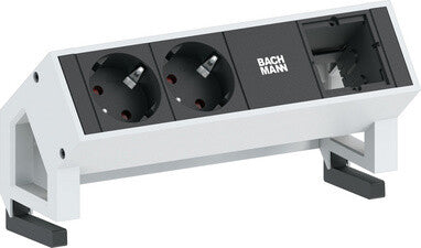 Bachmann 2x Schuko 1x Custom Module RAL9010 stikdåse 2 AC stikkontakt(er) Sort, Hvid