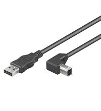Goobay USB 2.0 AB 200 R/A HiSpeed, 2m USB-kabel USB A USB B Sort