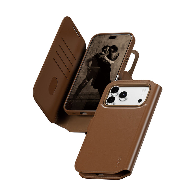PanzerGlass CARE™ by ® Tango 2-i-1 Wallet Case Brun m. MagSafe iPhone 18 Pro Max | 17 Pro Max