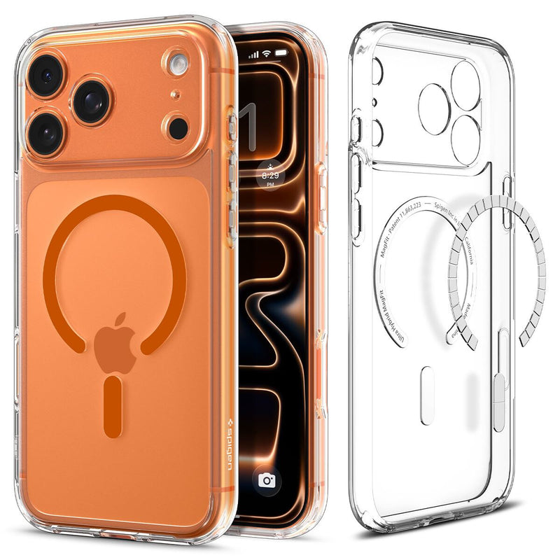 Spigen Ultra Hybrid (MagFit) mobiltelefon etui 17,5 cm (6.9") Cover Orange, Transparent