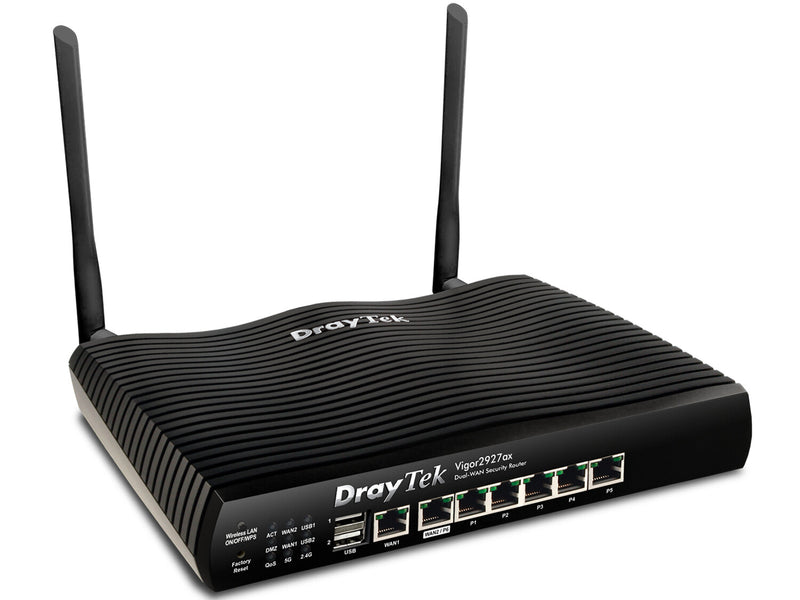 DrayTek Vigor2927ax trådløs router Gigabit Ethernet Dual-band (2,4 GHz / 5 GHz) Sort