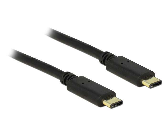 DeLOCK 2m, 2xUSB2.0-C USB-kabel USB 2.0 USB C 0,48 Gbit/sek. Sort