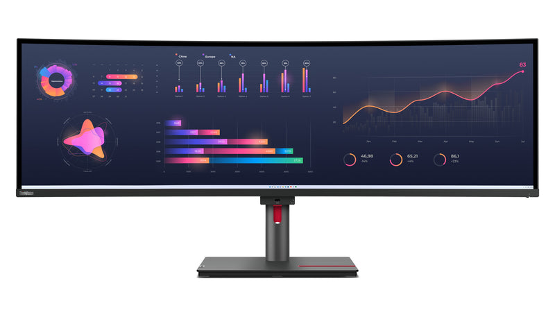 Lenovo ThinkVision P49w-30 computerskærm 124,5 cm (49") 5120 x 1440 pixel Dual WQHD LED Sort