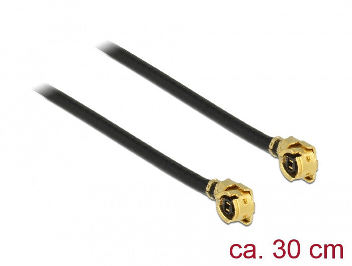 DeLOCK 89609 koaxial kabel 1.13 0,3 m MHF (I-PEX) Sort, Guld