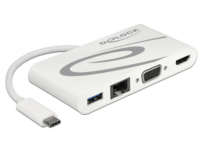 DeLOCK 87731 dockingstation USB 3.2 Gen 1 (3.1 Gen 1) Type-C Grå, Hvid