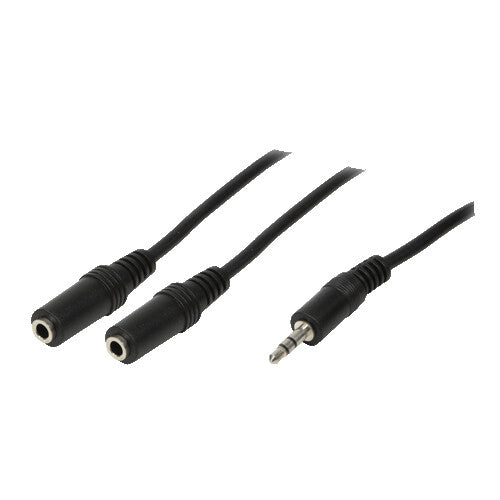 LogiLink 1x3.5mm - 2x3.5mm, 0.2m lydkabel 0,2 m 3.5mm Sort