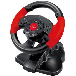 Esperanza EG103 spil-controller Sort, Rød Rat + Pedaler Analog PC, Playstation, Playstation 2, Playstation 3