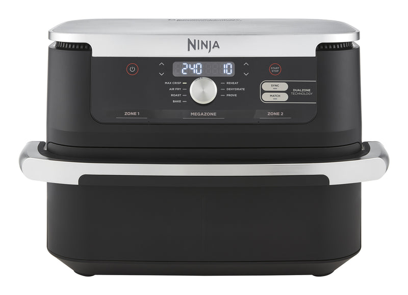 Ninja AF500EU frituregryde Dobbelt 10,4 L Enkeltstående 2470 W Varmluftsteger Sort, Rustfrit stål