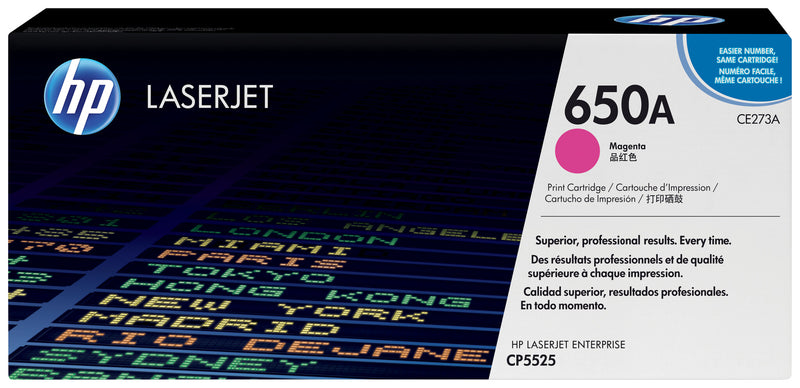 HP Original 650A LaserJet-tonerpatron, magenta