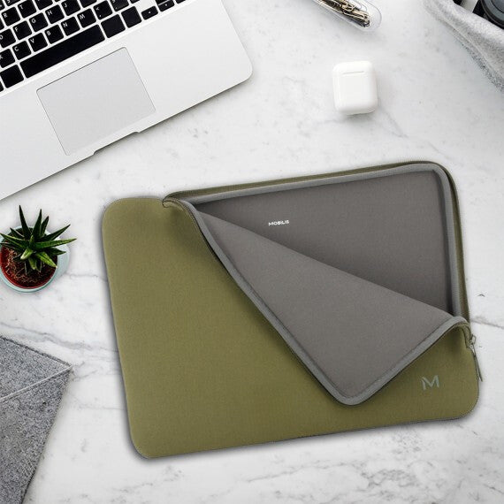 Mobilis 049020 taske og etui til laptop 36,1 cm (14.2") Mappe Grøn, Grå