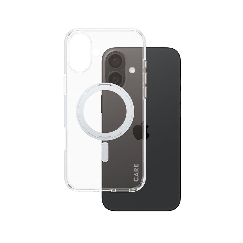 PanzerGlass CARE™ by ® Case Transparent m. Sølv Kickstand & MagSafe iPhone 16 Plus