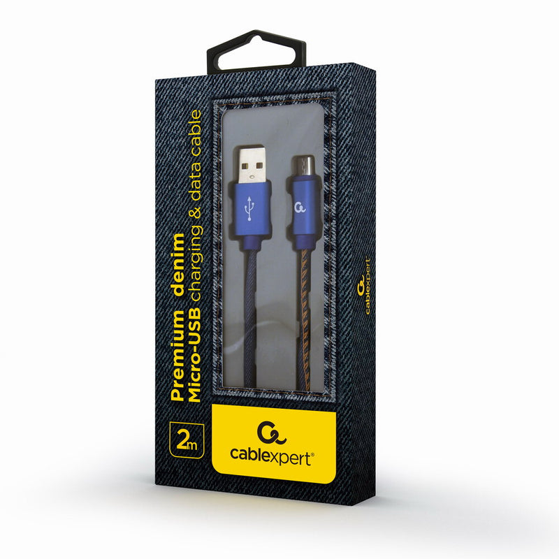 Cablexpert CC-USB2J-AMMBM-2M-BL USB-kabel USB 2.0 USB A Mini-USB B 0,48 Gbit/sek. Blå