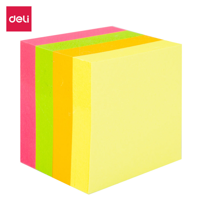 Deli EA03303 selvklæbende fane 100 ark Lyserød, Orange, Gul, Rød, Grøn