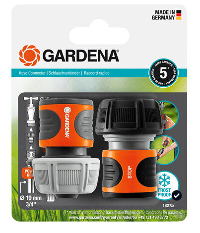 Gardena 18275-20 vandslange beslag Slangestik Sort, Orange 2 stk