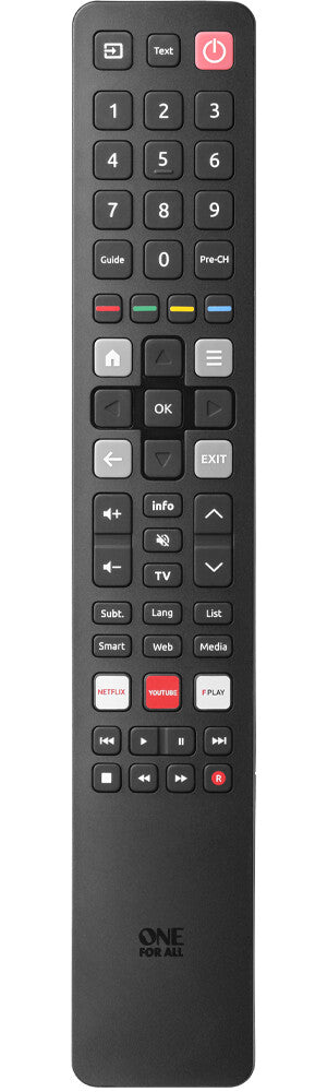 One For All TCL TV Replacement Remote fjernbetjening Soundbar højttaler, TV Tryk på knapper