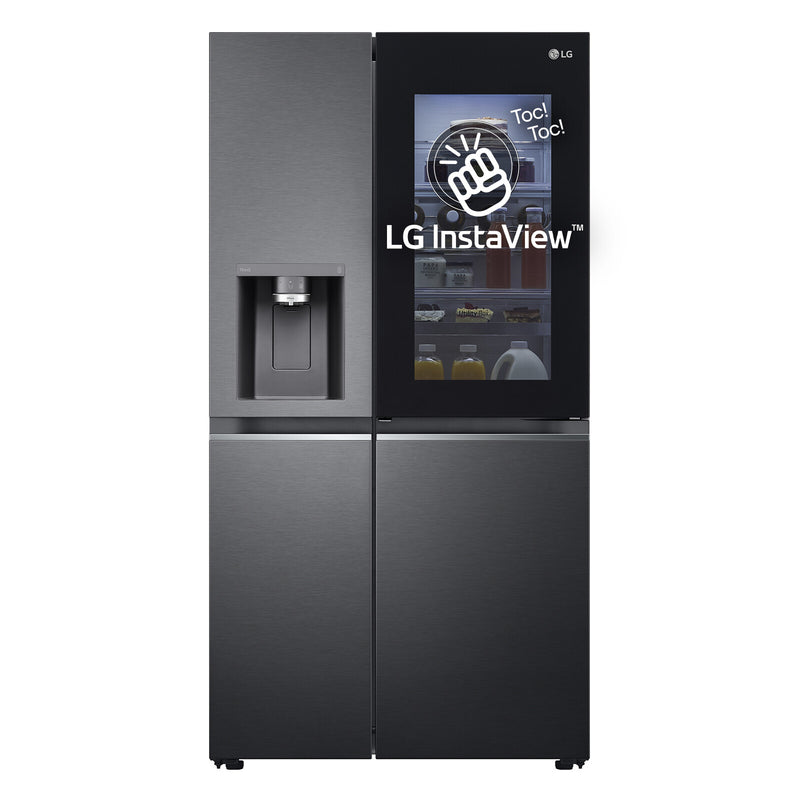 LG InstaView GSXV91MCAE side-by-side køle-fryseskab Fritstående 635 L Sort