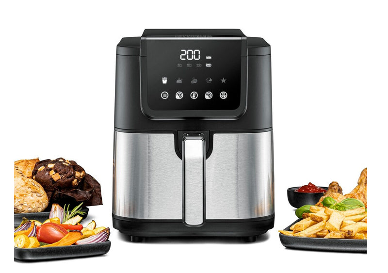 Rommelsbacher FRH 1500 frituregryde Enkelt 5 L Enkeltstående 1500 W Varmluftsteger Sort, Rustfrit stål