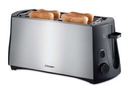 Cloer 3719 brødrister 4 skive(r) 1380 W Sort, Rustfrit stål