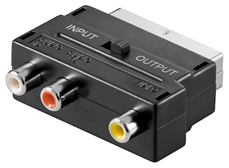 Goobay 50122 SCARt kabel SCART (21-pin) 3 x RCA Sort
