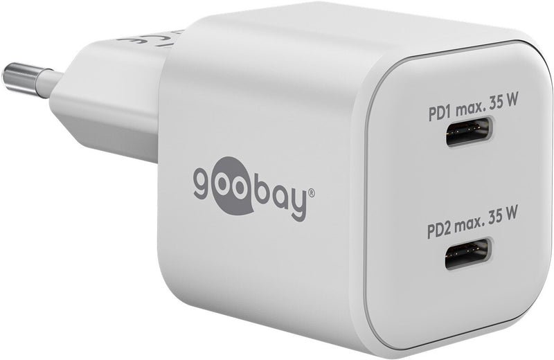 Goobay 75334 oplader til mobil enhed Universel Hvid Vekselstrøm Hurtig opladning Indendørs