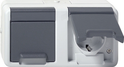 GIRA 478130 stikkontakt Schuko Grå