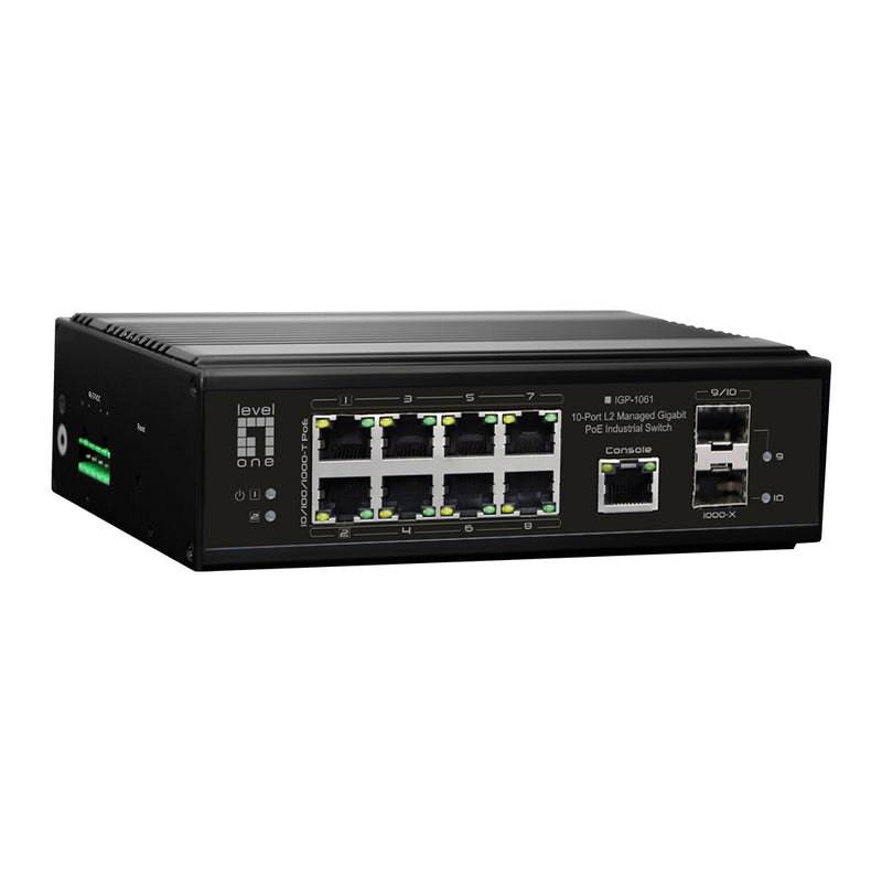 LevelOne IGP-1061 netværksswitch Administreret L2 Gigabit Ethernet (10/100/1000) Strøm over Ethernet (PoE) Sort