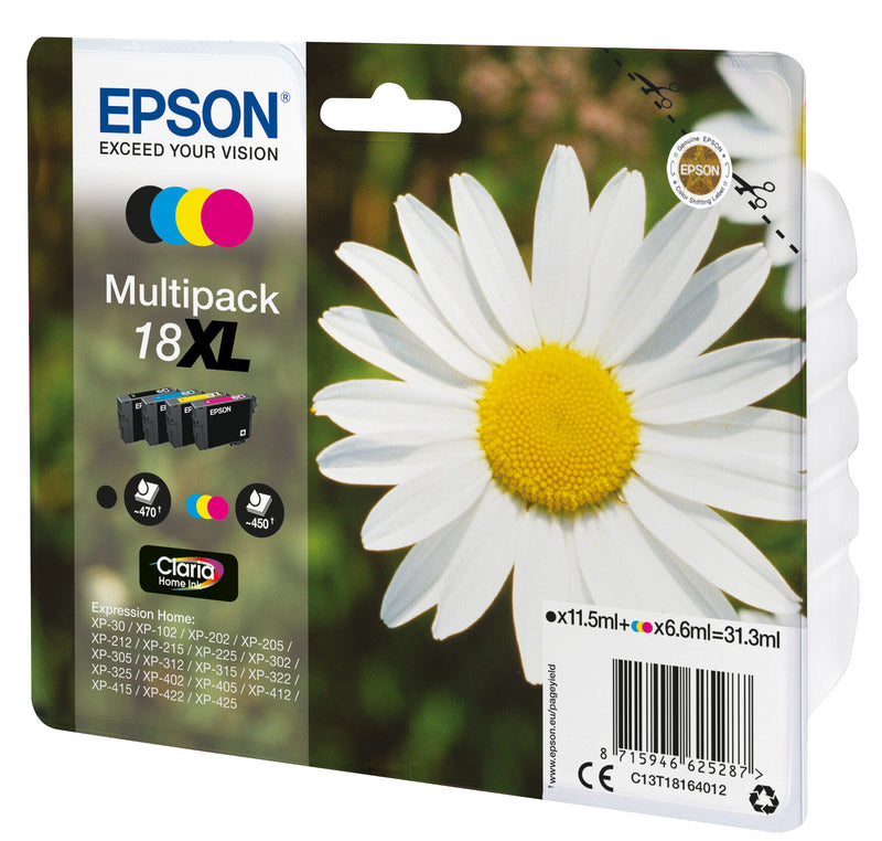 Epson Daisy C13T18164022 blækpatron 1 stk Original Sort, Blå, Magenta, Gul