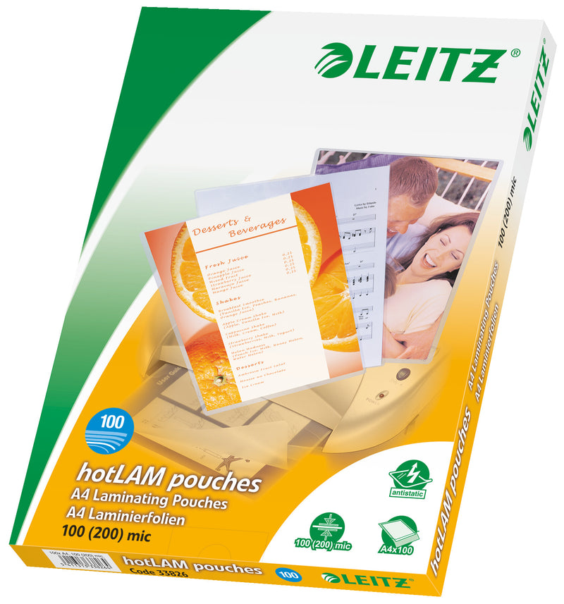 Leitz iLAM Premium højglans A4-lamineringslommer, 100 my, pakke med 100 stk.