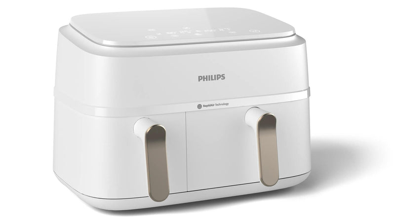 Philips 3000 series NA353/10 frituregryde Dobbelt 9 L Enkeltstående 2750 W Varmluftsteger Sølv, Hvid