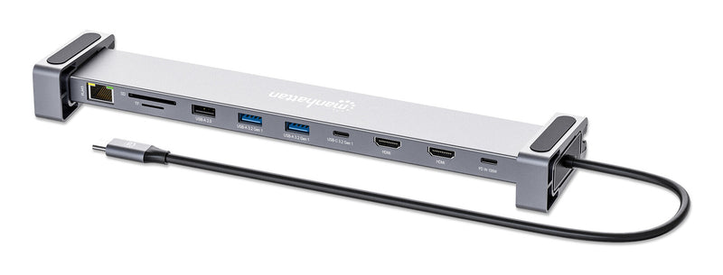 Manhattan 190398 dockingstation Ledningsført USB 3.2 Gen 1 (3.1 Gen 1) Type-C Grå