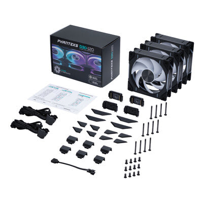 Phanteks D30-120 D-RGB Fan Computerkabinet Ventilator 12 cm Sort 3 stk