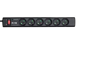 Eaton PS6F overspændingsbeskytter Sort, Hvid 6 AC stikkontakt(er) 220 - 250 V 1 m