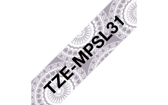 Brother TZE-MPSL31 etiketbånd Sort på sølv