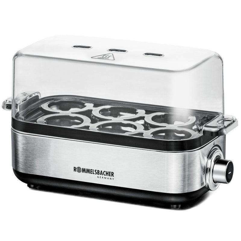 Rommelsbacher ER 600 æggekoger 6 æg 400 W Rustfrit stål, Transparent