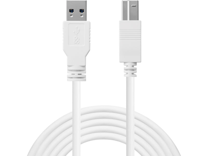 Sandberg 509-23 USB-kabel USB 3.2 Gen 1 (3.1 Gen 1) 0 m USB A USB B 5 Gbit/sek. Hvid