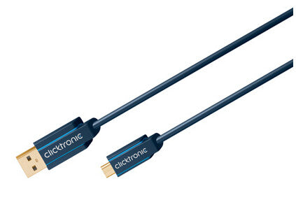 ClickTronic 1.8m USB 2.0 A-mini B m/m USB-kabel 1,8 m USB A Mini-USB B 0,48 Gbit/sek. Blå
