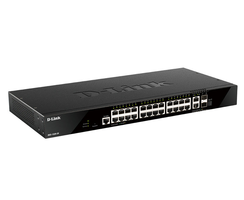 D-Link DGS-1520-28/E netværksswitch Administreret L3 10G Ethernet (100/1000/10000) 1U Sort