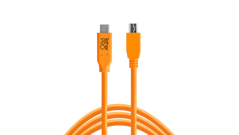Tether Tools CUC2415-ORG USB-kabel USB 2.0 4,6 m USB C Mini-USB B 0,48 Gbit/sek. Orange