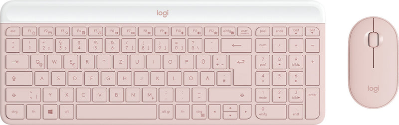 Logitech MK470 tastatur Mus inkluderet Kontor RF trådløst QWERTZ Tysk Rose
