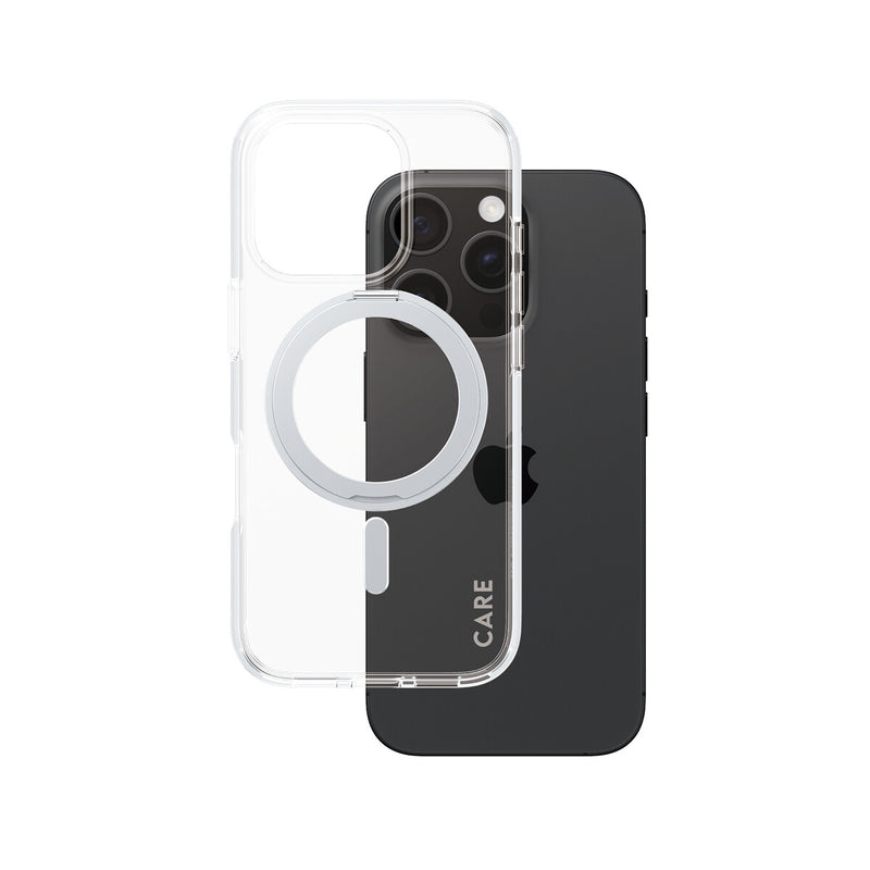 PanzerGlass CARE™ by ® Case Transparent m. Sølv Kickstand & MagSafe iPhone 16 Pro