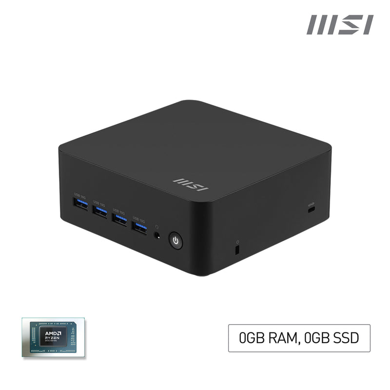MSI Cubi AI 8M-008BEU USFF Sort 8645HS AMD SoC 5 GHz Indbyggede højttaler(e)