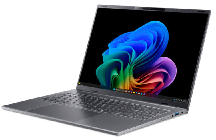 Acer Aspire 16 AI A16-I71M-77BS Copilot+ PC Intel Core Ultra 7 355 Laptop 40,6 cm (16") WUXGA 16 GB LPDDR5x-SDRAM 512 GB SSD Wi-Fi 6E (802.11ax) Windows 11 Home Grå QWERTY Tysk