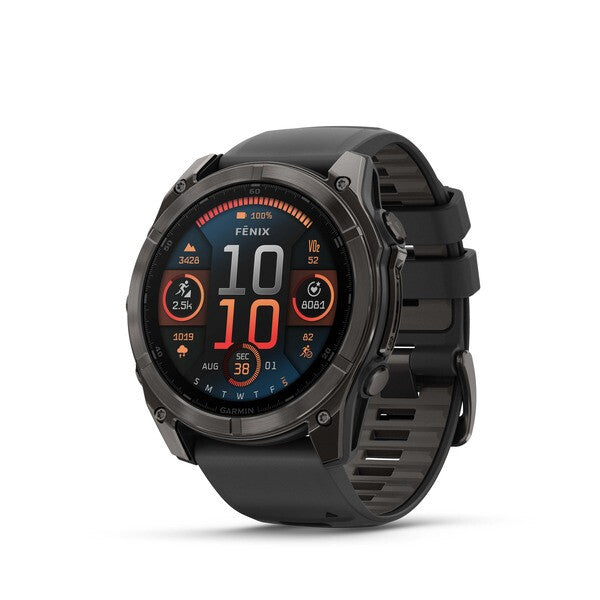 Garmin Fenix 8 3,56 cm (1.4") AMOLED 51 mm Digital 454 x 454 pixel Berøringsskærm Titanium Wi-Fi GPS (satellit)