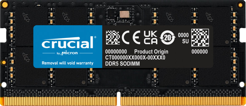 Crucial CT48G56C46S5 hukommelsesmodul 48 GB 1 x 48 GB DDR5 262-pin SO-DIMM Fejlkorrigerende kode