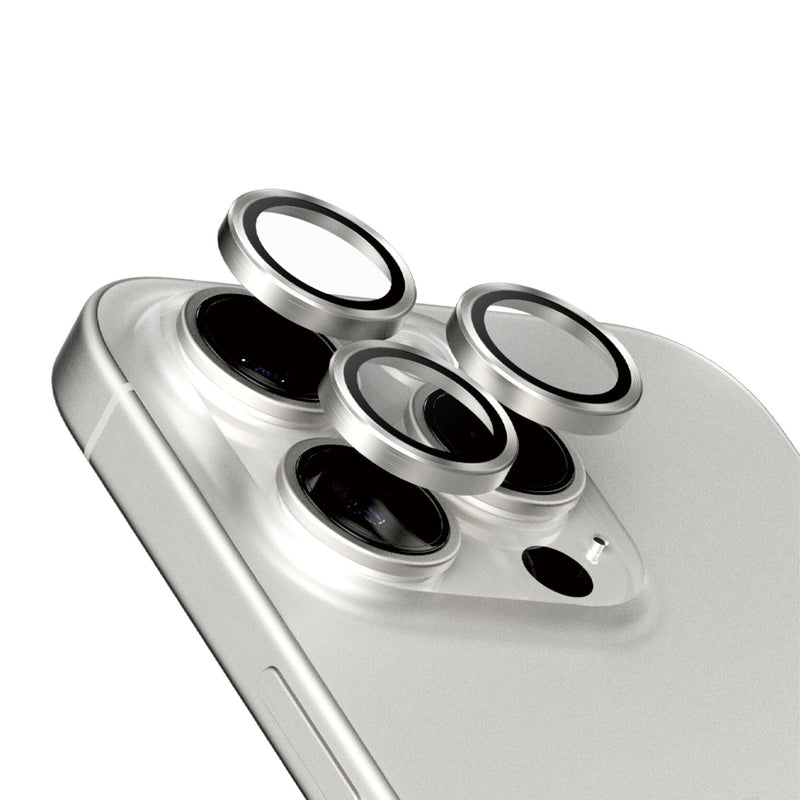 PanzerGlass ® Hoops® Titanium Kameralinsebeskytter Hvid iPhone 15 Pro | 15 Pro Max