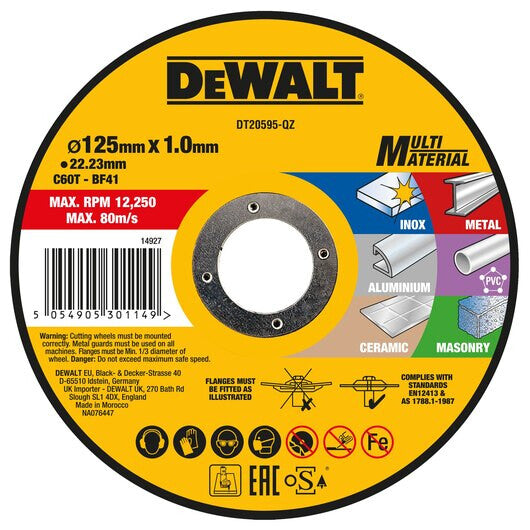 DeWALT DT20595-QZ tilbehør vinkelsliber Skæreskive