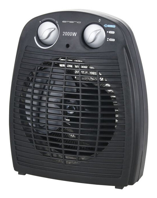Emerio FH-106737.2 varmeapparat Indendørs Sort 2000 W Blæser med elektrisk områdevarmer
